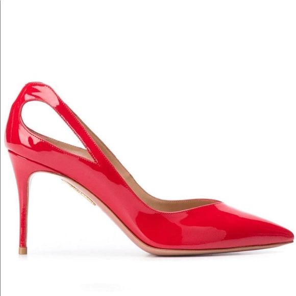 Aquazzura Shiva Cutout Pumps - Red - Size 7 - Picture 2 of 6